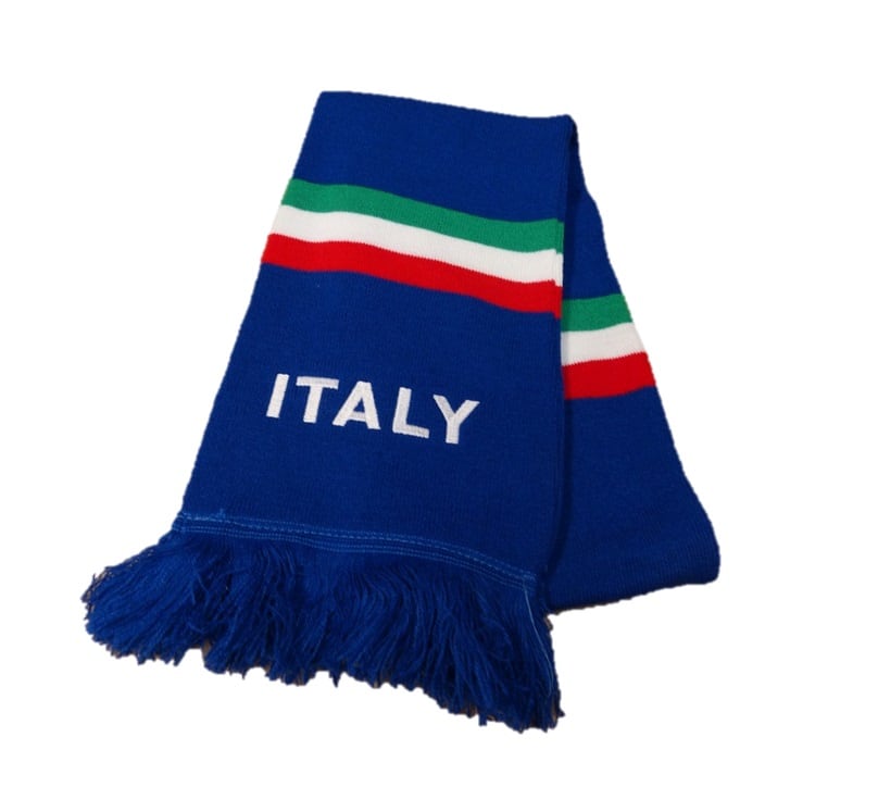 Schal Italien blau bestickt