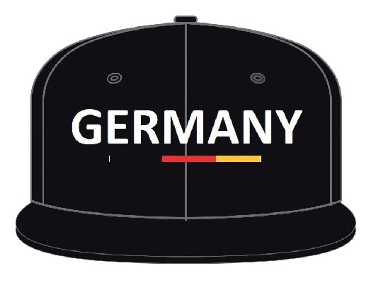 Snap Cap Deutschland Germany schwarz mit flachem Schirm in schwarz