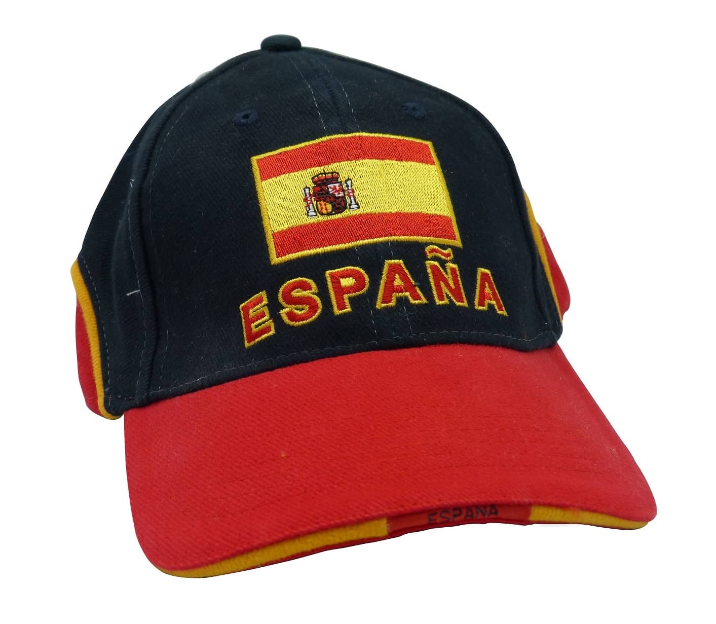 Cap Spanien navy, Schirm rot