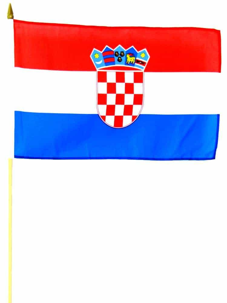Stockfahne Kroatien, 30x45 cm