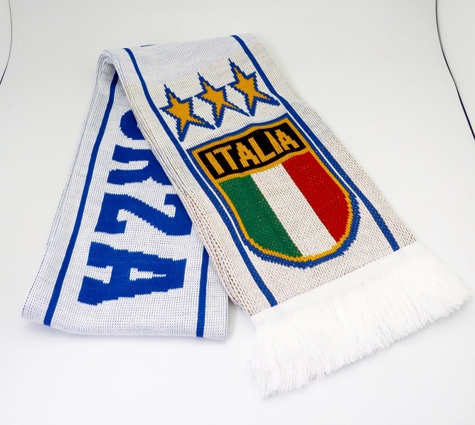 Schal Italien weiß Forza Azzura 3 Sterne