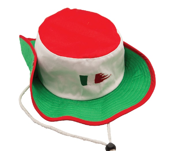 Cowboyhut Italien, grün-weiß-rot