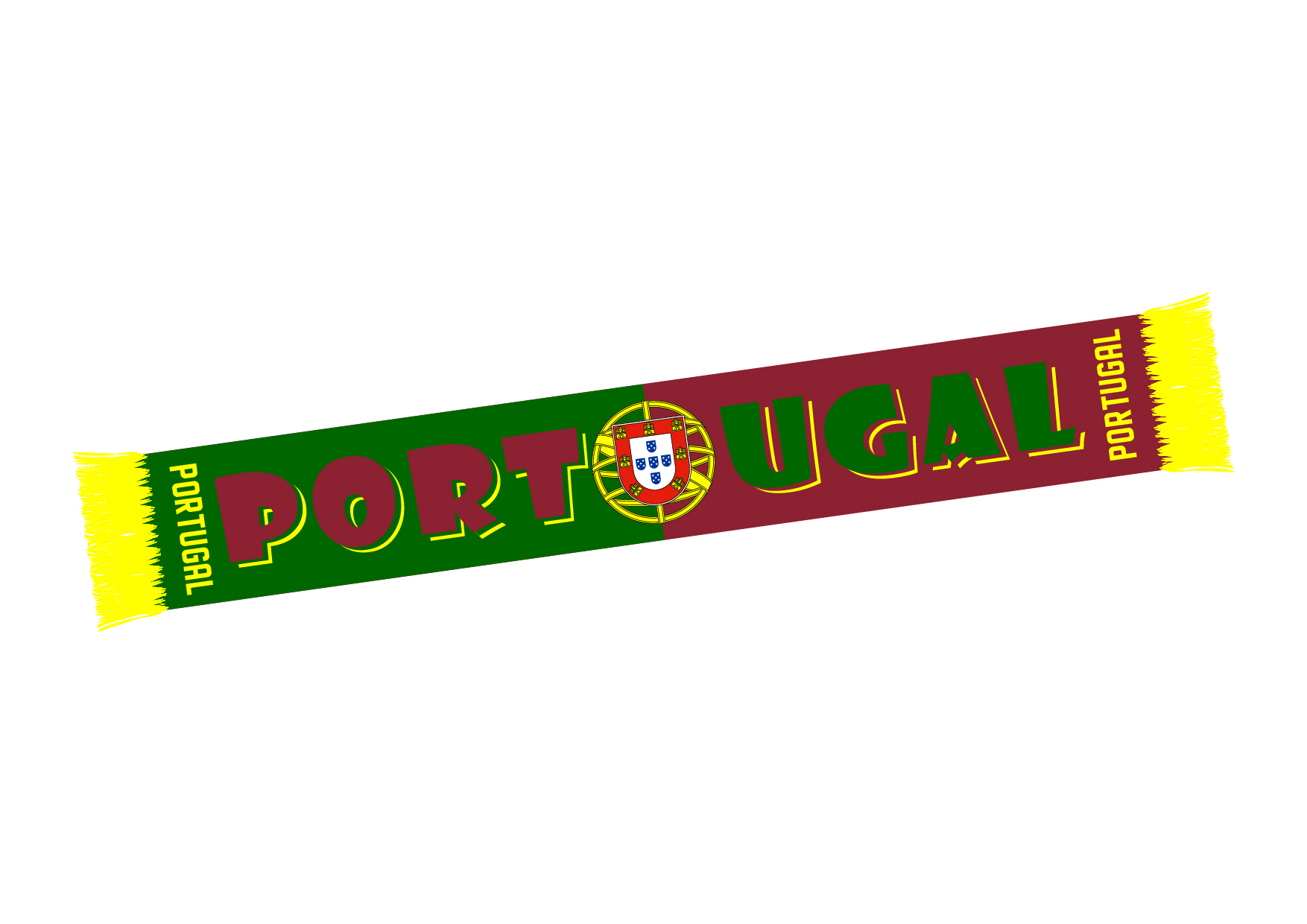 Schal Portugal, grün-bordeauxrot