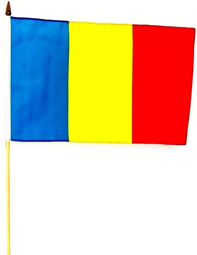 Stockfahne Rumänien, 30x45 cm