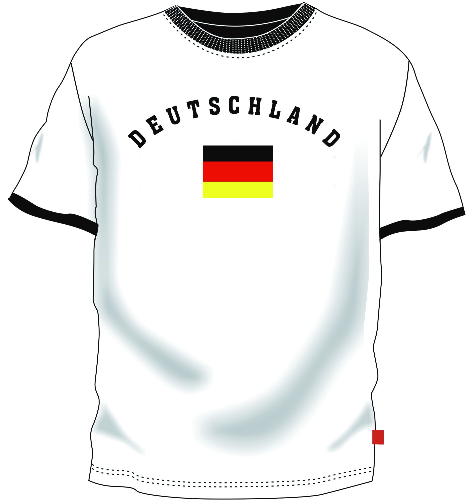 T-Shirt Deutschland weiß mit Flagge