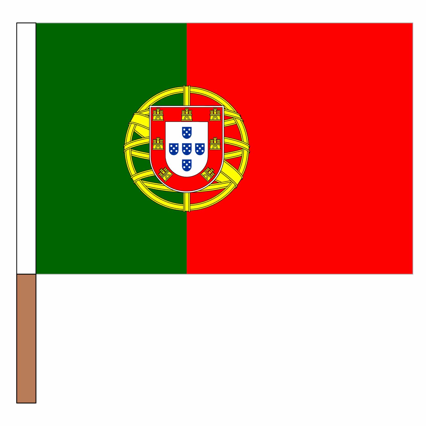 Stockfahne Portugal, 30x45 cm