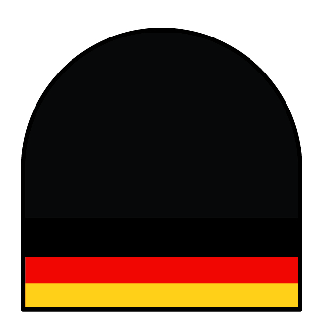 Beanie Deutschland, schwarz mit schmalen Streifen