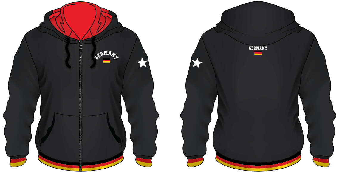 Hoodie Germany ZIP Sterne