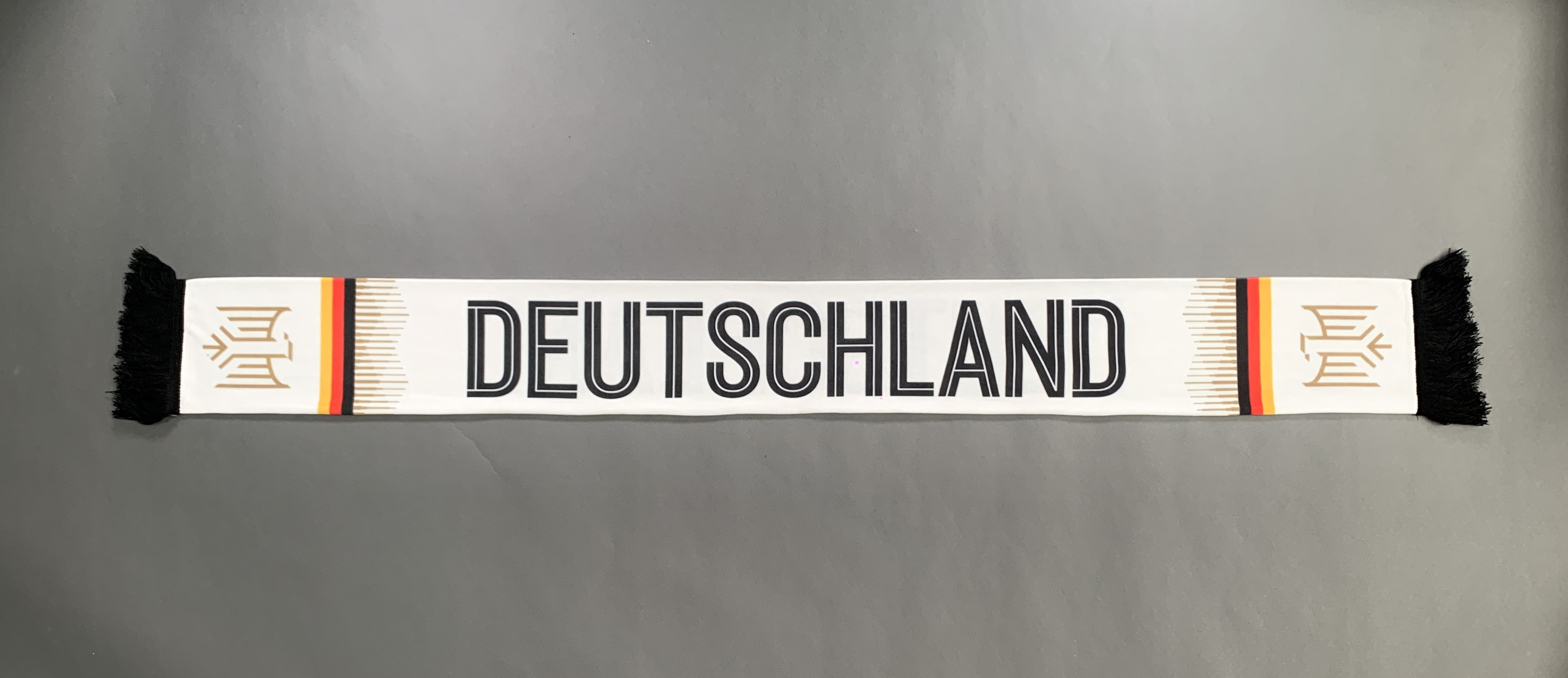 Schal bedruckt Baumwoll-Touch 140x17 cm Deutschland weiß Nr. 4