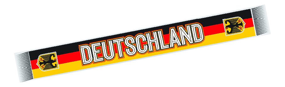 Schal bedruckt Baumwoll-Touch 140x17 cm Deutschland Streifen Nr. 2