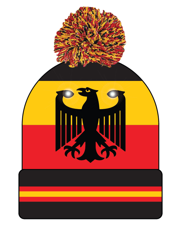 Pudelmütze Deutschland bunt Adler mit Licht