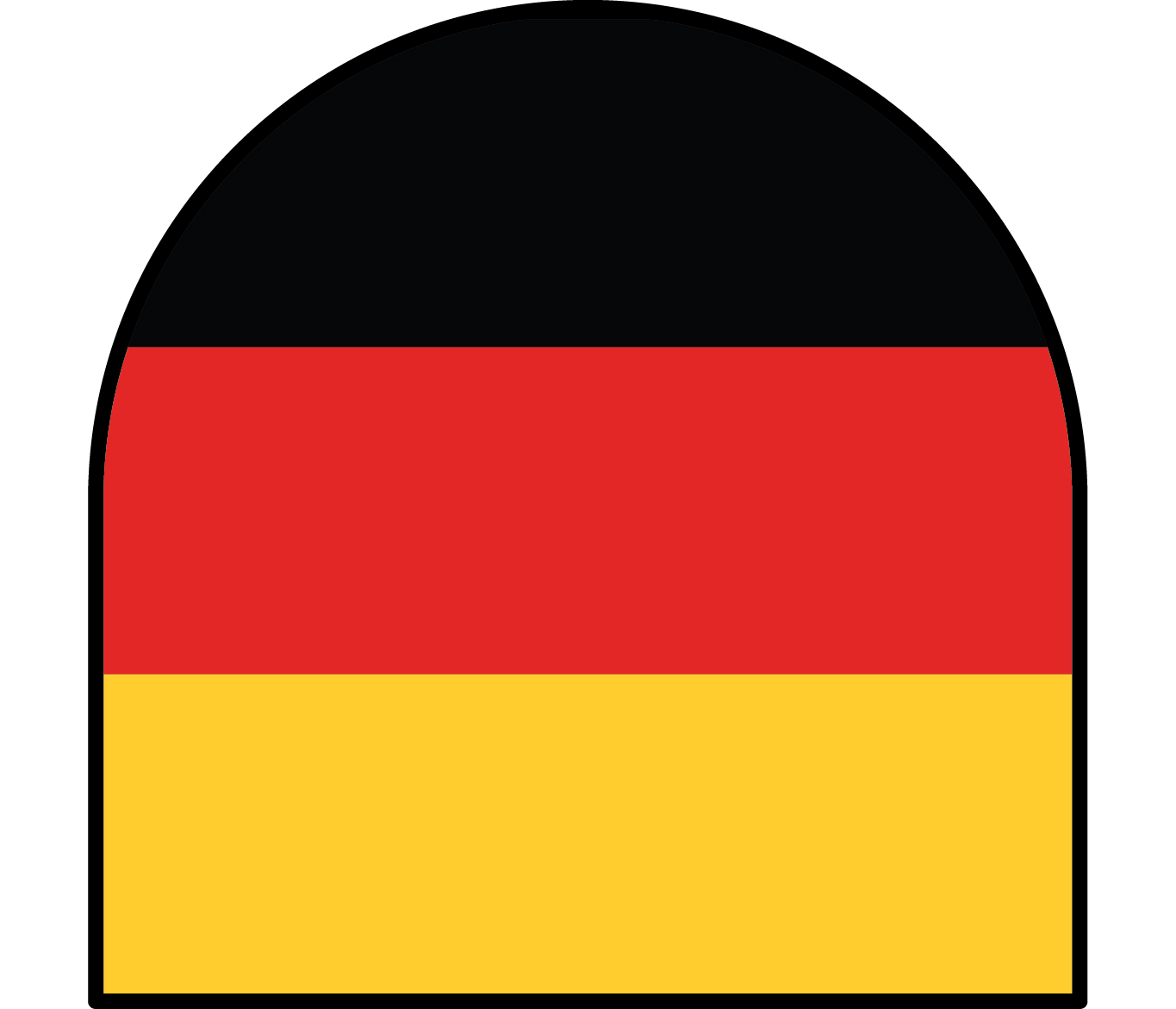 Beanie Deutschland mit breiten  Streifen