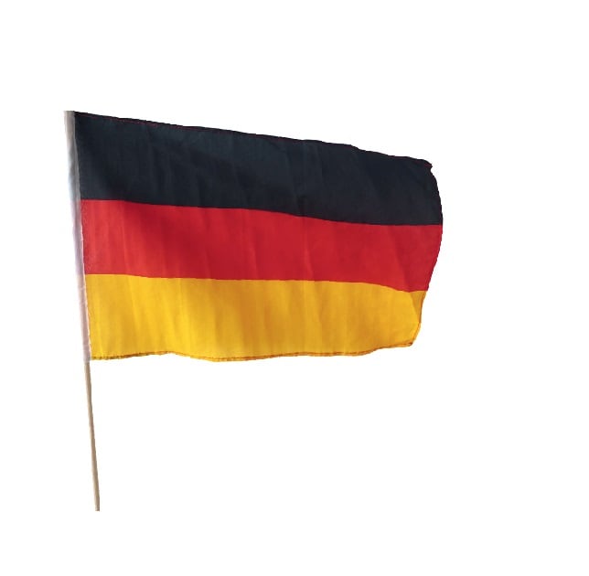 Seidenfahne Deutschland 60x90cm auf Stock