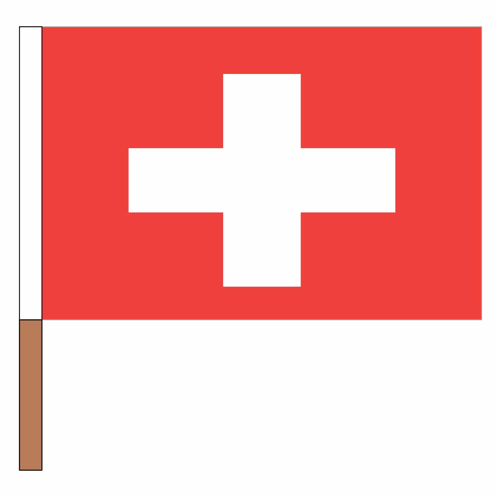 Stockfahne Schweiz, 30x45 cm