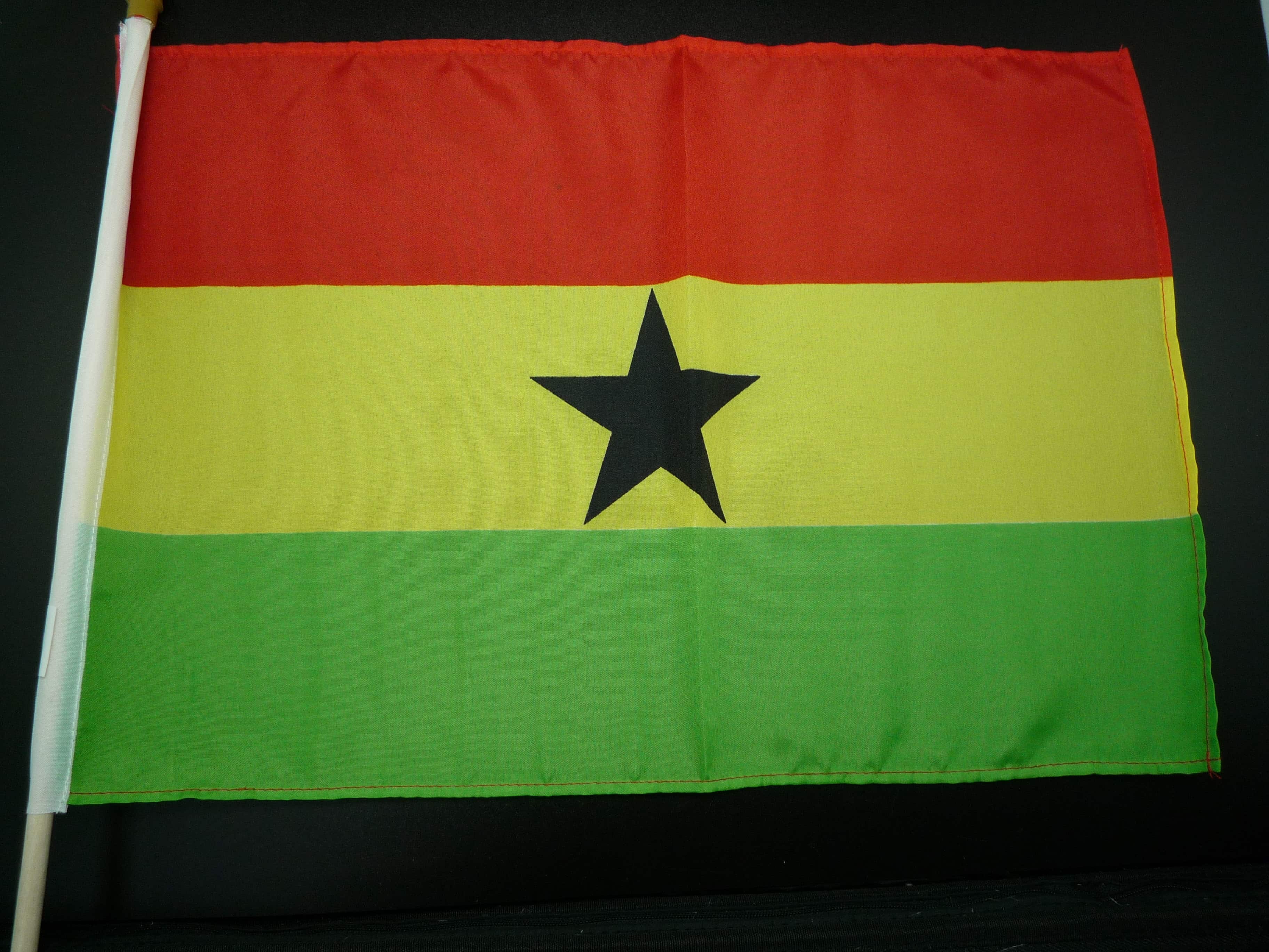 Stockfahne Ghana, 30x45 cm
